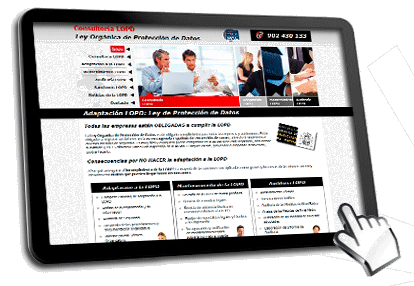 ejemplo pagina web LOPD